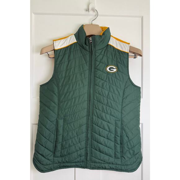 NFL Jackets & Blazers - Green Bay Packers Women’ s SMALL Vest NFL Team Apparel Green Yellow  Logo